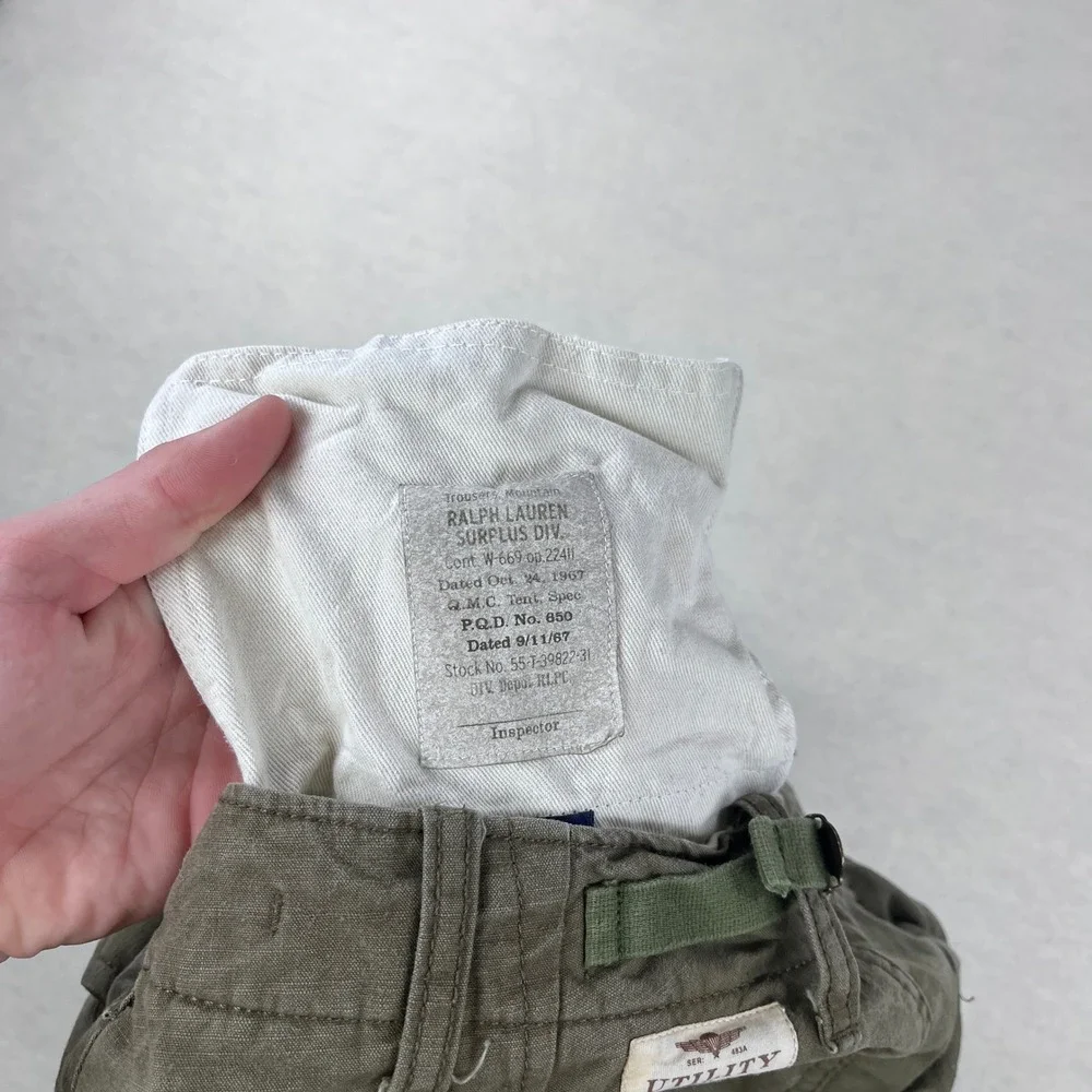 Polo Ralph Lauren Surplus Div Slim M65 Cargo Pants Olive Green Mens 30x30